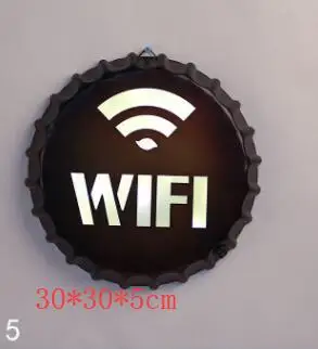 round WiFi Винтажный ресторанный бар светодиодный настенная лампа для кафе декор Освещение железное искусство Route Cola мороженое дистанционное управление Ночная световая доска знак - Цвет абажура: round WiFi