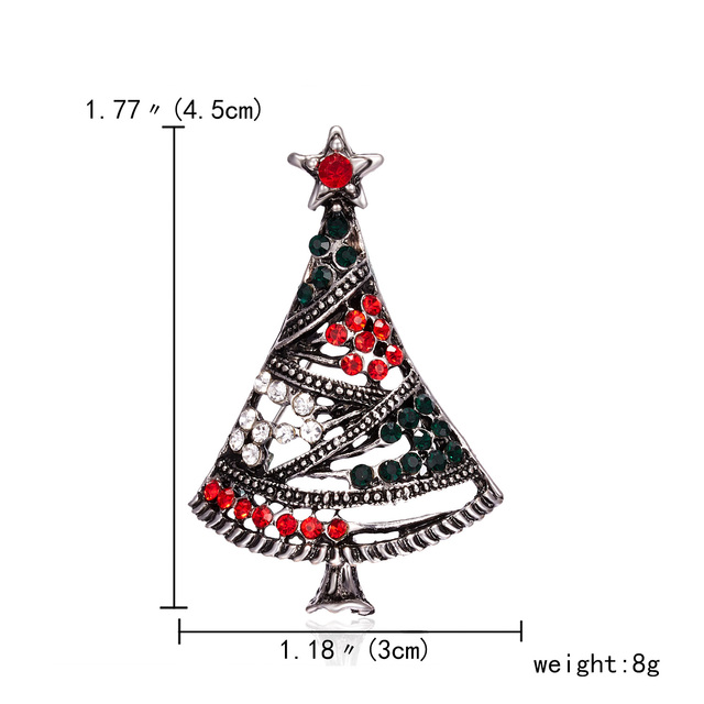 Christmas Tree Brooches for Women Rhinestone Inlay Fashion Jewelry Festival Brooch Pins Good Gift Winter Coat Cap Brooch Pin