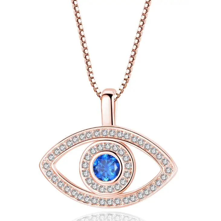 Blue Evil Eye Necklace Celebrity Cz 
