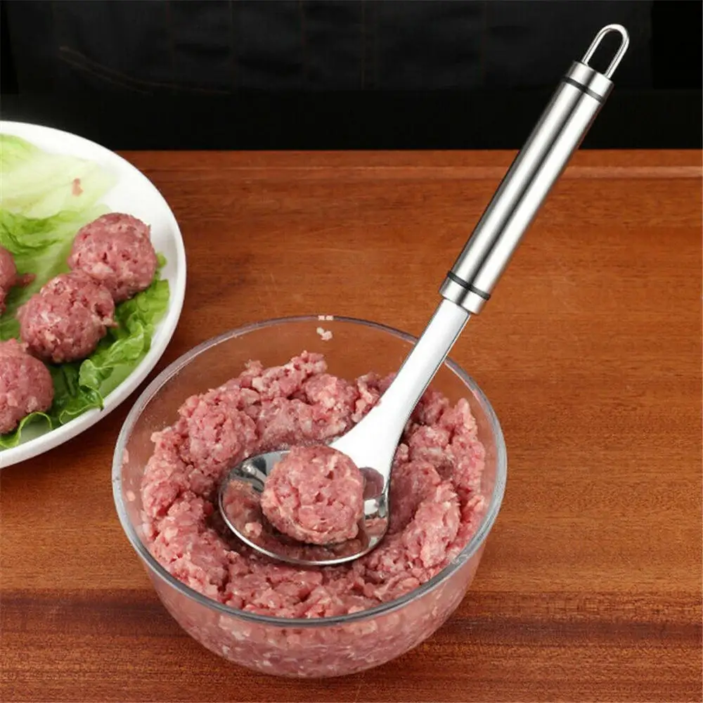Нержавеющая сталь антипригарное креативное Meatball Maker ложка устройство для мясных шариков с эллиптическим отверстием утечки кухонные принадлежности H10