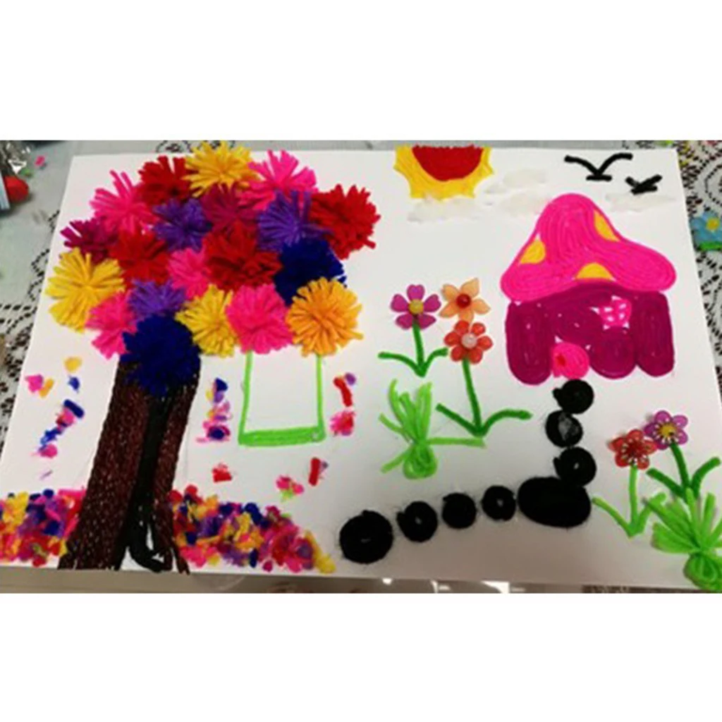 12Pcs Cotton Yarn For DIY Knitting Crochet Weaving Kids Art Crafts Project