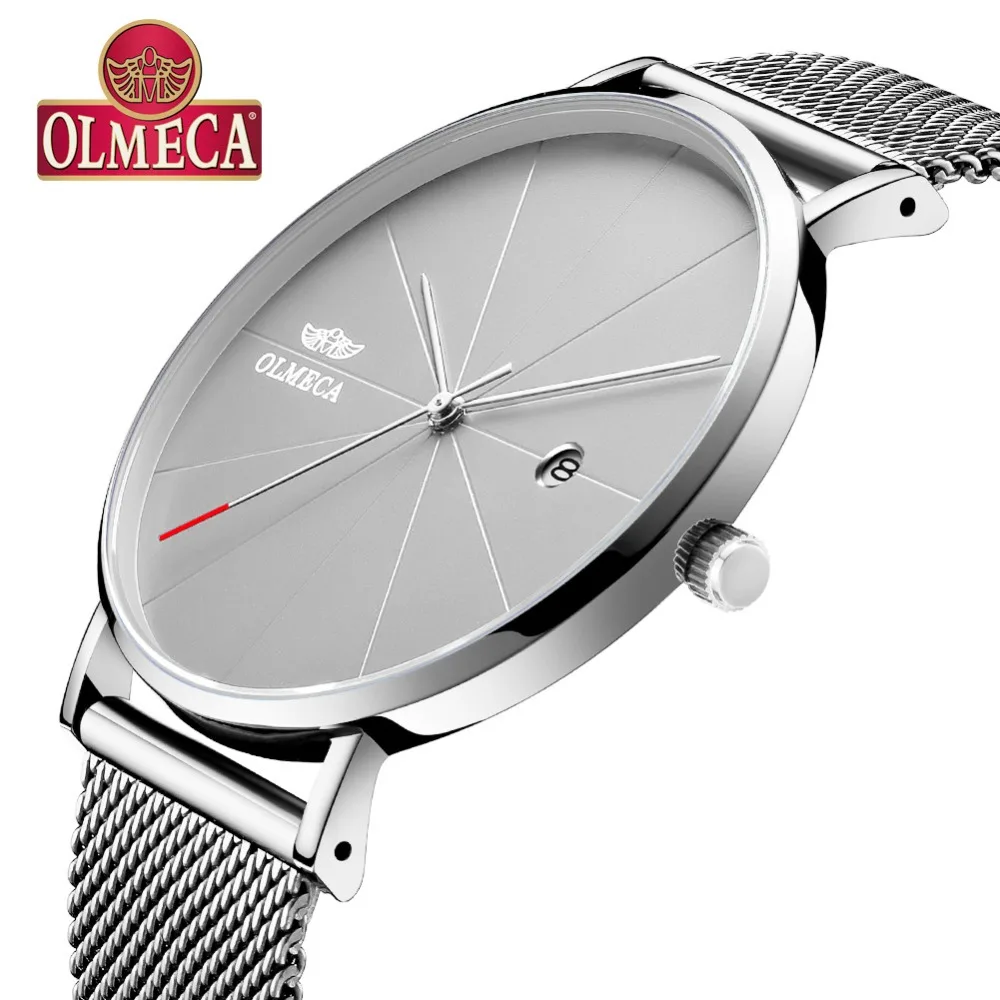 

Top Brand OLMECA Watch Fashion Wrist Watch Water Resistant Relogio Masculino Complete Calendar Men's Watches Drop-Shipping Alloy