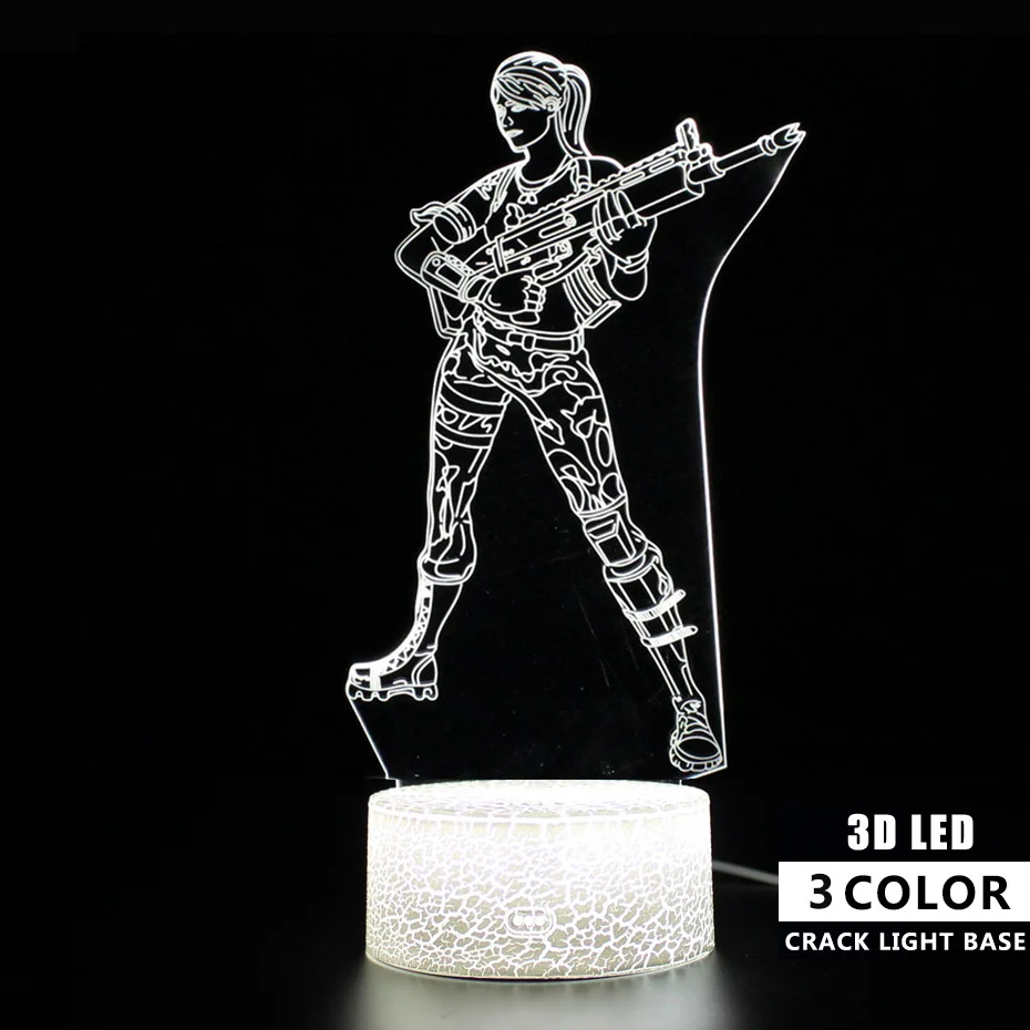 Battle Royale Lamp Remote Control Touch Switch 3d Table Lamp Sleep Nightlight Illusion RGB