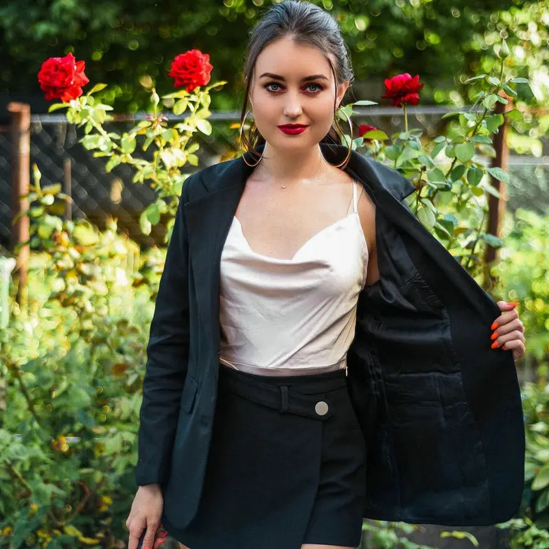 Women Blazer 2020 Casual Plus Size Fit Black Autumn Chic Korean Style Jacket Back Split Buttons Long Sleeve Work Bussines Coat
