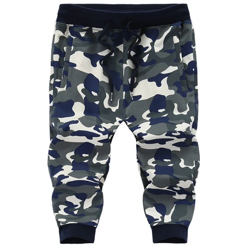 Camouflage green Мужские летние брюки до середины икры больших размеров, мужские тонкие камуфляжные брюки, мужская одежда больших размеров 7XL 8XL, мужские камуфляжные брюки - Цвет: Camouflage green