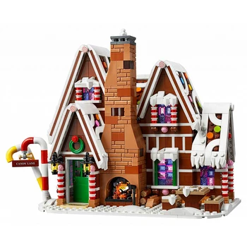 Casa de bloques de construcción de pan de jengibre, creador Ideal, Compatible con 10267, juguetes para niños, regalo de Navidad 2020