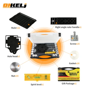 

High Precision Tile Hole Locator Adjustable Tool Set Masonry Glass Fixed Angle Measuring Ruler Universal Angular Template