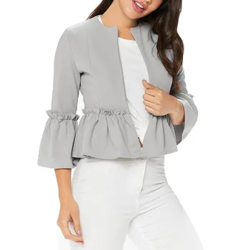 

2019 Spring Autumn Women Jacket Women Basic Jacket Long Sleeve Slim Short Cardigan Coat Casual Outwear