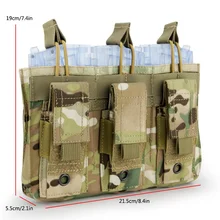 NEW 1000D Nylon Tactical MOLLE Triple Open-Top Magazine Pouch FAST Military Paintball Equipment AK AR M4 FAMAS Mag Pouch