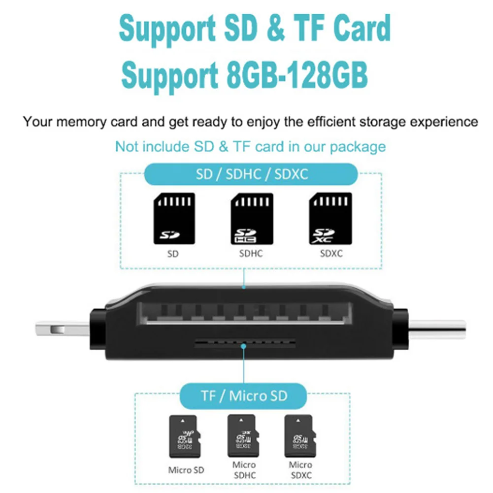 4 в 1 USB 2,0 OTG устройство для чтения карт памяти адаптер Универсальный Micro USB устройство для чтения карт SD TF для ПК телефона компьютера ноутбука