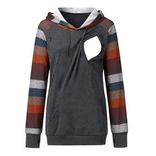 Блузка для беременных; Женская толстовка для грудного вскармливания; топы для кормящих мам с длинными рукавами; Zwangerschapsrok; толстовки с капюшоном; Y125