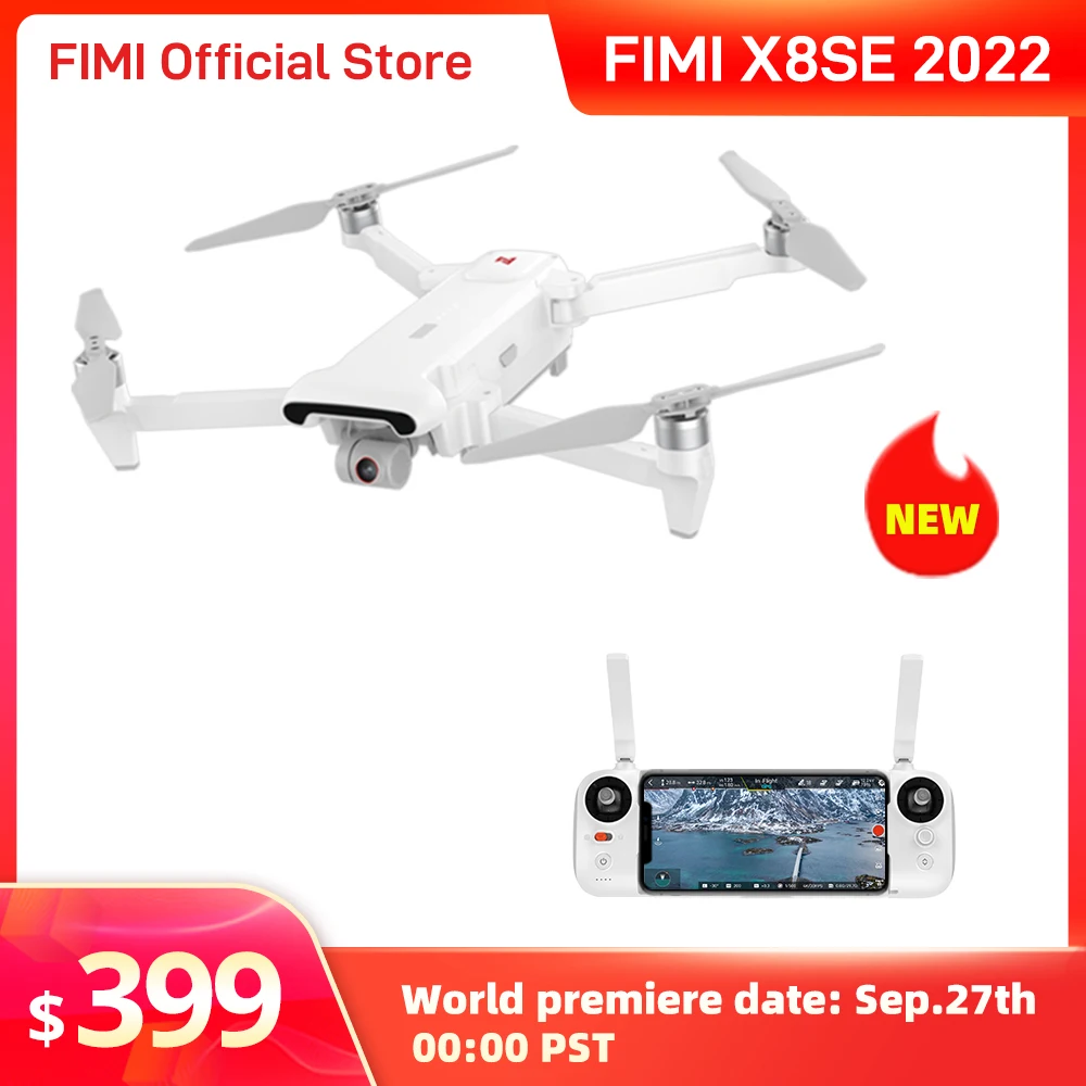 Квадрокоптер FIMI X8SE с камерой 2022 дюйма 4K Радиоуправляемый вертолет 10 км FPV 3-осевой