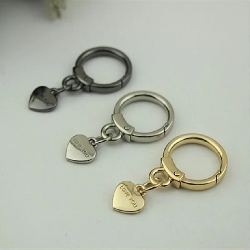 (10 pieces / lot) Handbags &amp Bags Hardware Accessories High-end Spring Open Ring Keychain Love Pendants | Багаж и сумки