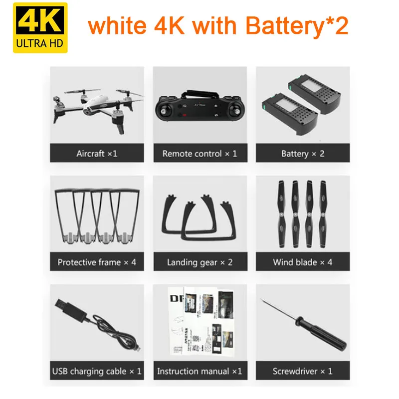 white 4K battery2 SG106 HD Дрон с двойной камерой 1080 P/4 K WiFi FPV в режиме реального времени воздушная видео широкоугольный оптический поток RC Квадрокоптер вертолет игрушки - Цвет: white 4K battery2