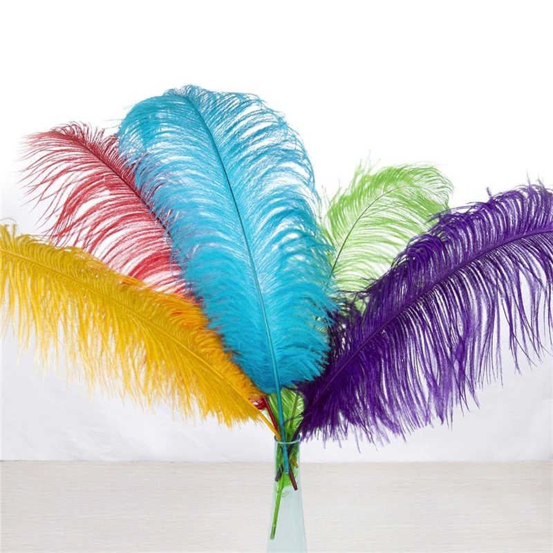 Plumas de avestruz teñidas de 40 a 17.7 in, plumas de plumas para  manualidades en casa, bodas, eventos, decoración