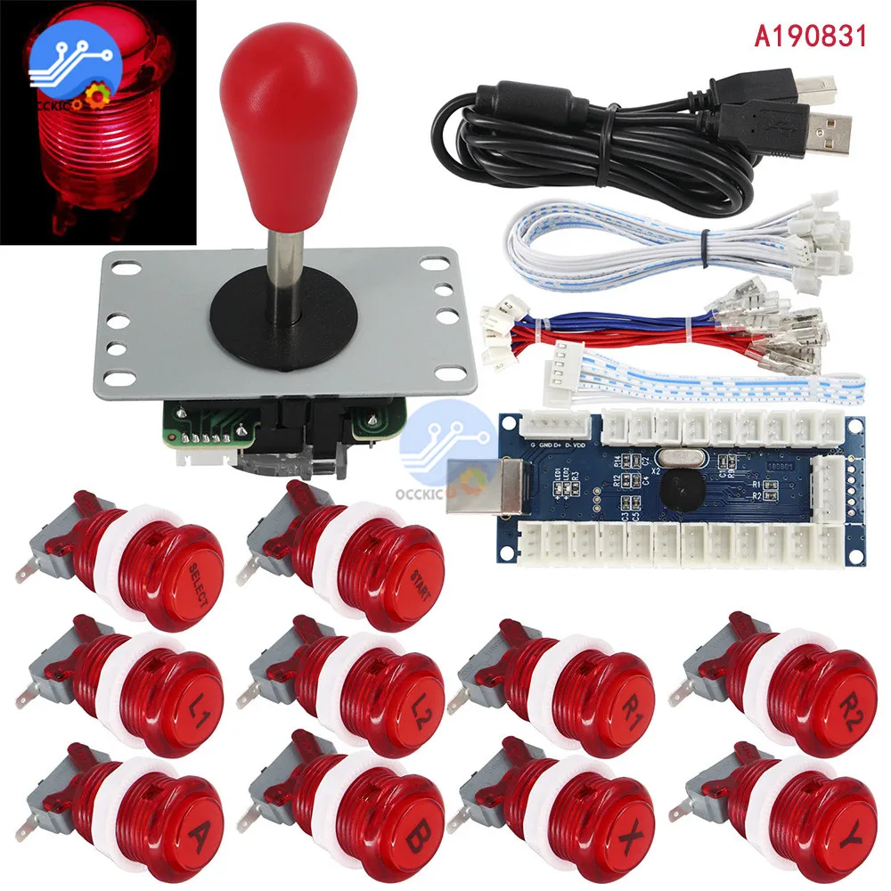 Один 1 плеер аркадный джойстик аксессуары USB энкодер набор кнопок для MAME Fight Stick