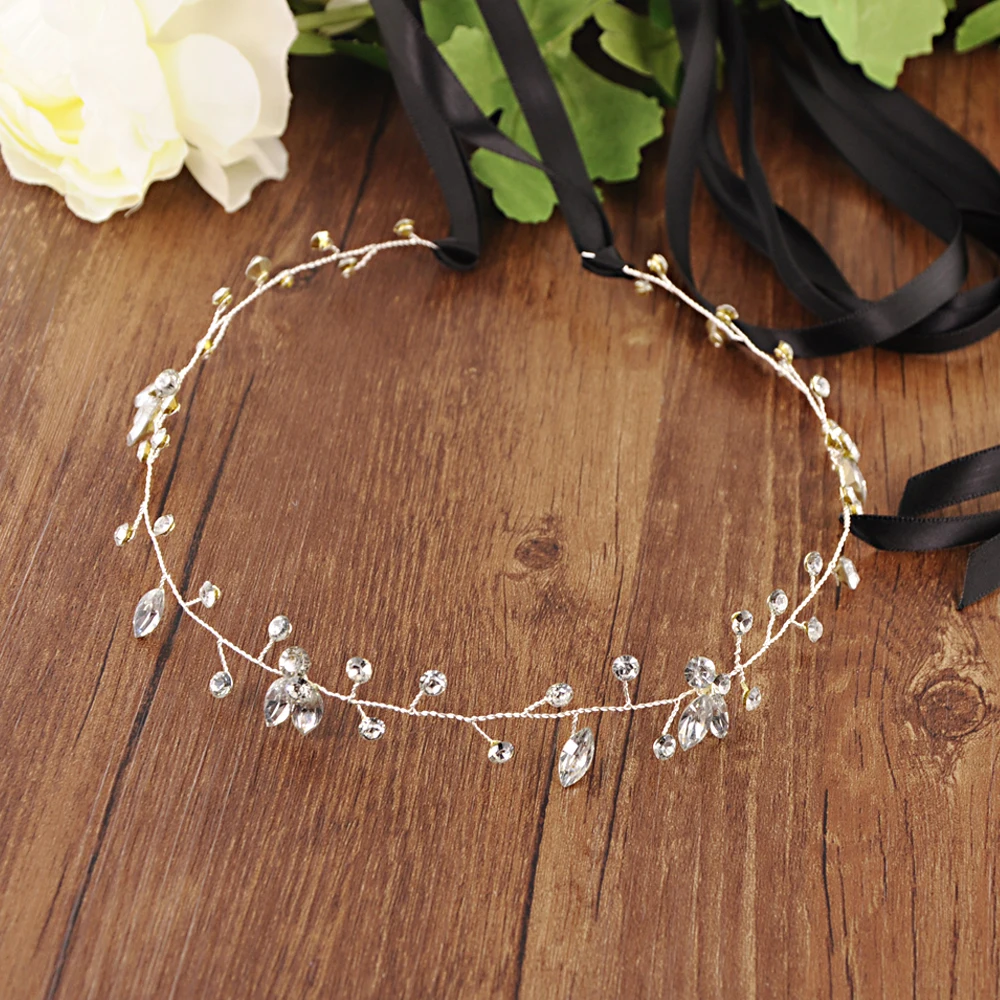 black ribbon TRiXY SH11-s Стразы Свадебный Пояс Кристалл свадебное платье пояс Свадебные аксессуары украшение свадебного платья - Цвет: black ribbon