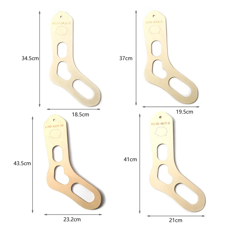 Natural XS-L Wood Sock Blocker 2PCs For Kids Adult DIY Christmas Socks Knitting Sock Forms Blocking Knitting Tools Accessories diy knitting kit