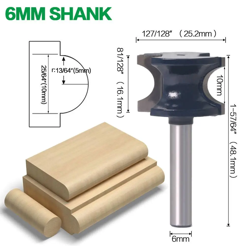 1PCS Half Round Side Cutter Bit Router Bit 6mm shank 1/4″ shank Woodworking bits