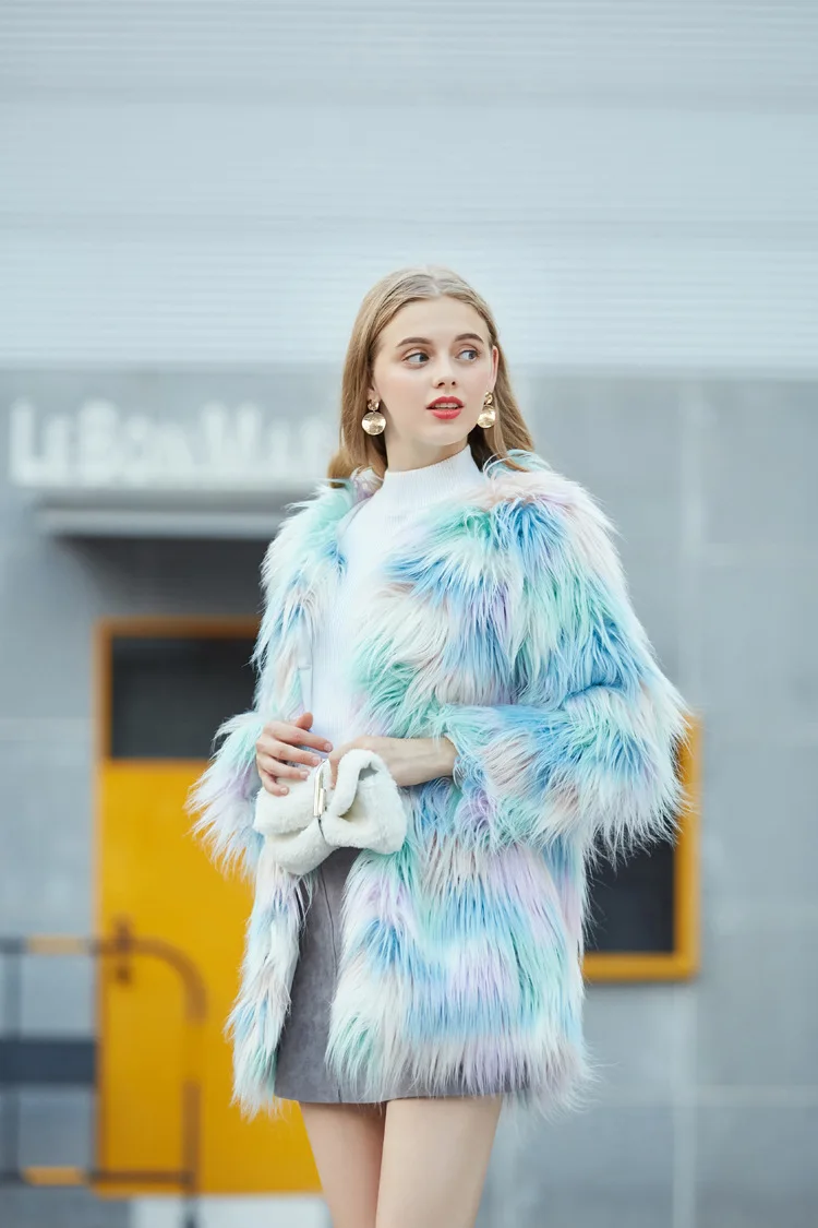 Plus Size 3X Fluffy Faux Fur Coat Women Warm Long Sleeve Female Outerwear Autumn Winter Coat Jacket Hairy Overcoat teddy bear