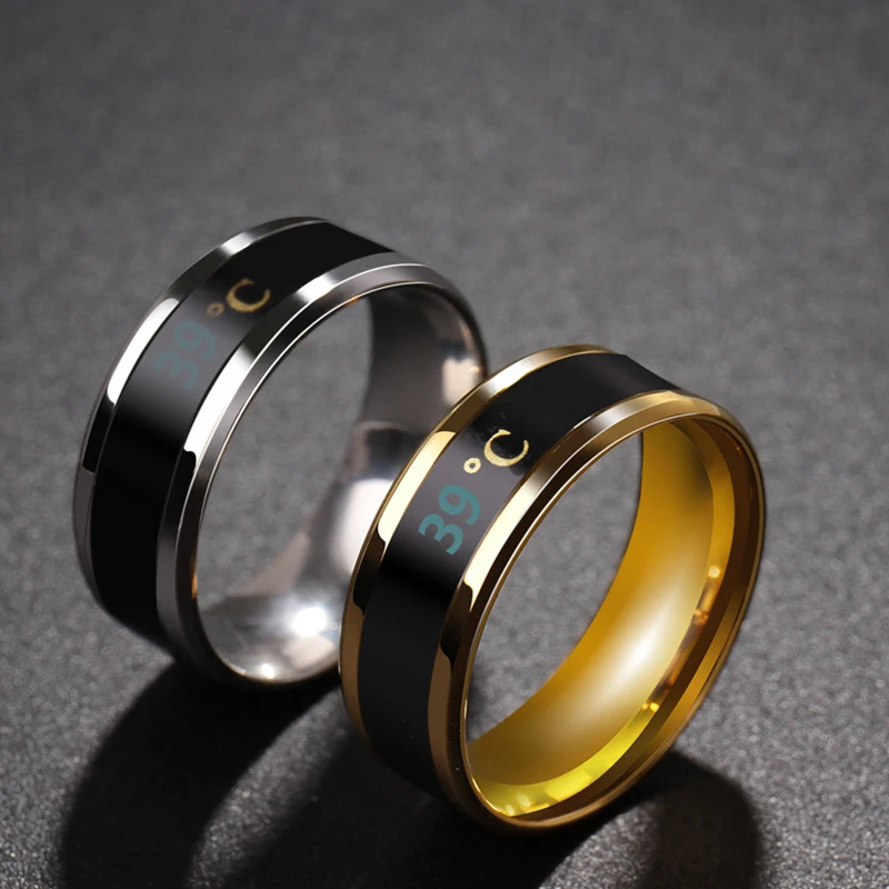 Smart Sensor Body Temperature Stainless Steel Finger Ring stainless steel ring finger ring