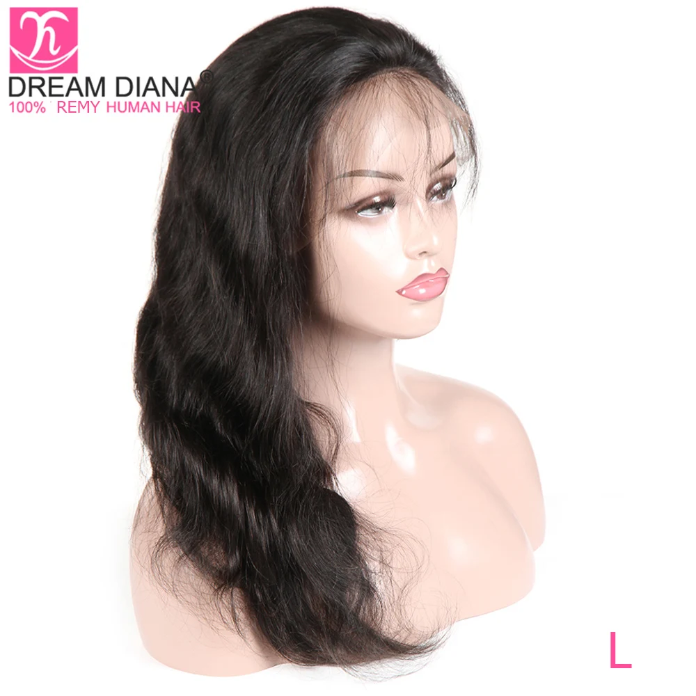DreamDiana бразильский объемный волнистый 360 парик "-24" волосы remy 360 фронтальный парик на шнурке бесклеевой 360 человеческие волосы парики с низким коэффициентом