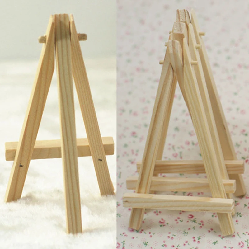  50 Pcs Mini Wooden Table Easel Desktop Name Card Picture Stand Display Easel Art Drawing for School