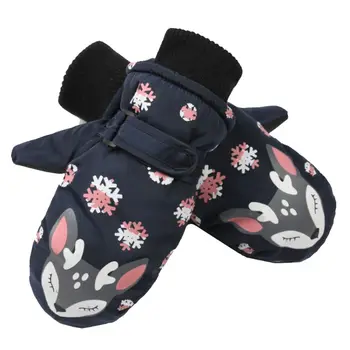 

Child Boys Girls Windproof Waterproof Snow Ski Gloves Thermal Lining Warm Snowflakes Deer Print Kids Outdoor Snowboard Mittens