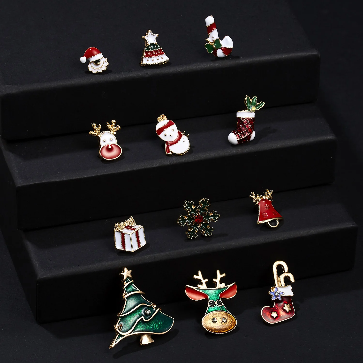 4 Sets Großhandel Frohe Weihnachten Broschen Weihnachten Baum Socken Elch Emaille Abzeichen Kleine Brosche Frauen Heißer Verkauf Mode Weihnachten Schmuck – Detail 26