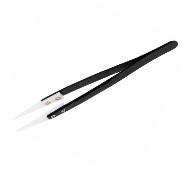 

1pc New Fine Pointed Tips Tweezer Ceramic Tipped 130x10mm For Electronic Equipment