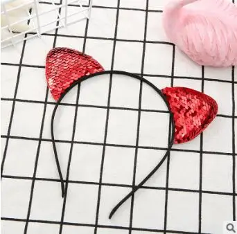 120 шт/Партия DIY мульти простая блестка кошачьи уши повязка мультяшная Детская повязка для волос уход и инструменты для укладки HA811 - Цвет: 6