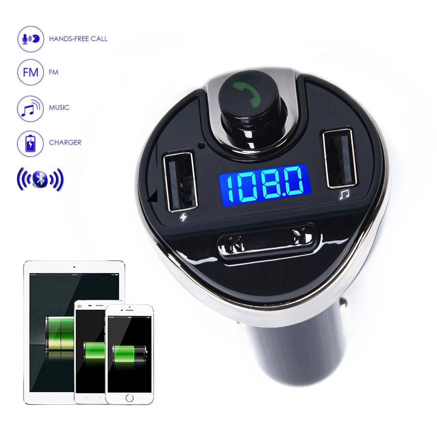 12-24 В 3.4A автомобильный Bluetooth автомобильный fm-передатчик адаптер беспроводной радио двойной usb зарядка телефон MP3 плеер SD аудио приемник