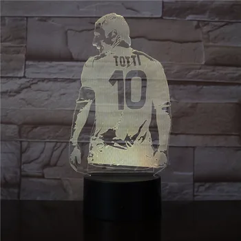 

Football Player Francesco Totti Back View Figure 3D Colors Led Night Light for Bedroom Decor Gift for Boyfriend Soccer Fan 3270