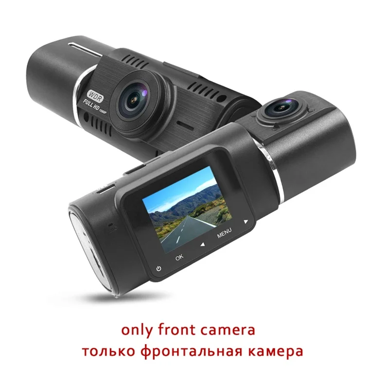 dvr Видеорегистратор для автомобиля 1," экран Full HD 1080P два объектива камера ночного видения видеорегистраторы с внешним gps Смарт авто Регистратор - Color Name: dvr