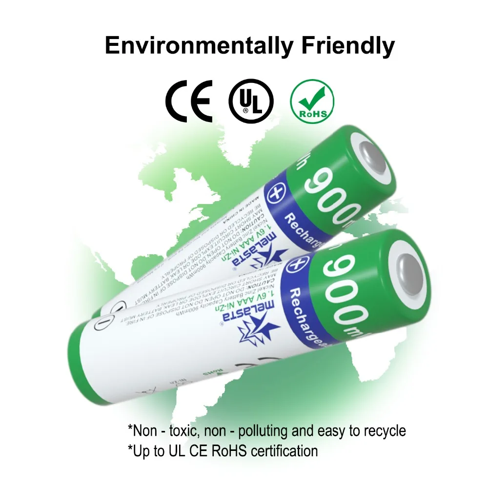 

12PCS AAA 1.6V Ni-Zn 900mWh battery rechargeable NIZN batteries for digital camera toys CD players Clock free shipping