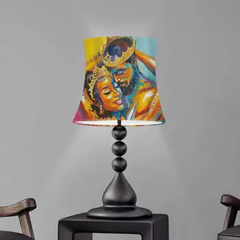 

Cloth Lampshade With Iron Bracket American Style Art King and Queen Lover Design Elastic Fabric Lamp Cover Home Accessories