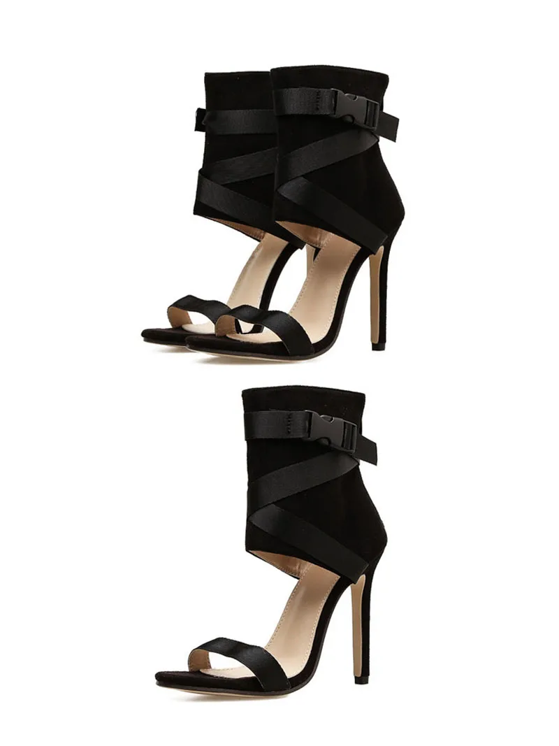 New Peep Toe Cross Strap Thin Heel Women High Heel Sexy Hollow Belt Buckle Women Heels Sandals 2020 Ladies Pumps VT714 (15)