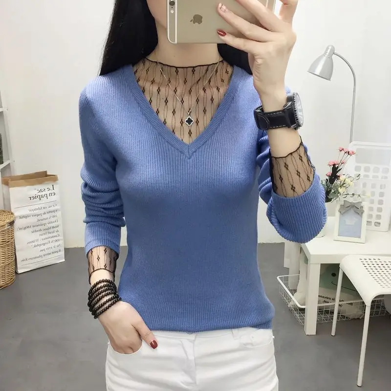 yarn splicing female long-sleeved sweater render u...