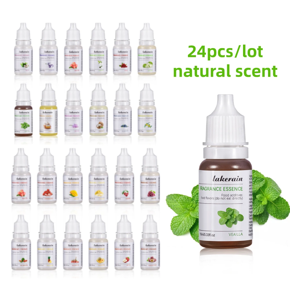 24Pcs/Lot Natural Flavoring Oil for Lip Gloss Base Gel Diy Food Grade