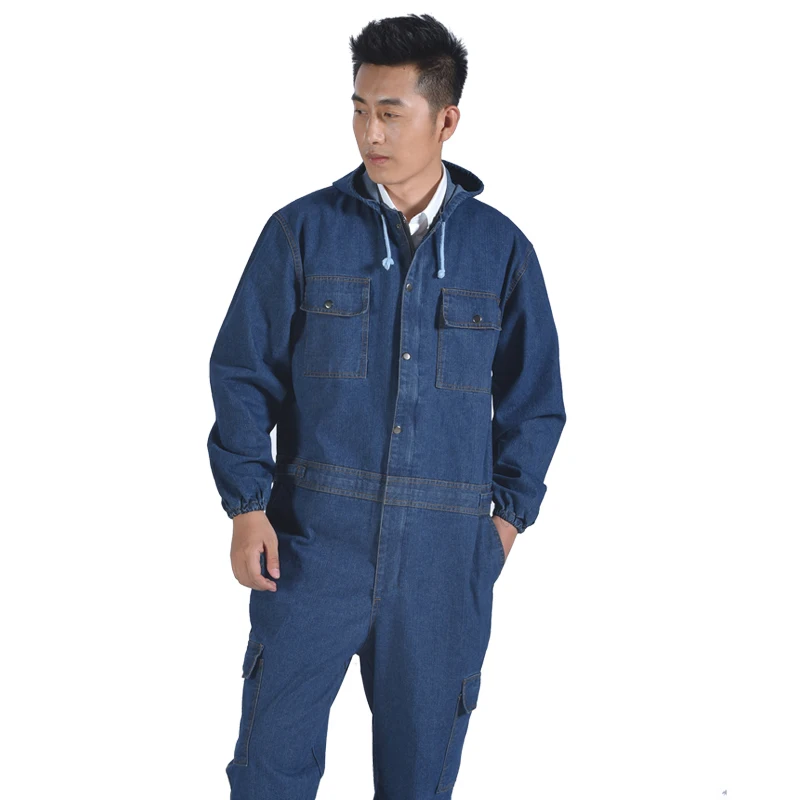 데님 작업 청바지 Coverall 작업복 데님 작업복 남성 여성 정비공 공장 용접 정장 작업복