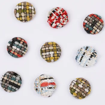 

Cordial Design Clearance 20MM 100Pcs Woolen Cloth/Sticker Buttons/Checks Design/Earring Making/DIY/Hand Made/Earring Findings