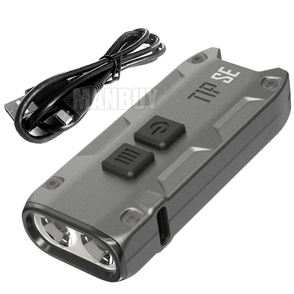 Free Shipping 2020 Nitecore TIPSE 700LM 2xLEDs Mini Metal Key Light EDC Rechargeable Flashlight Torch +Type-C USB Charging Cable