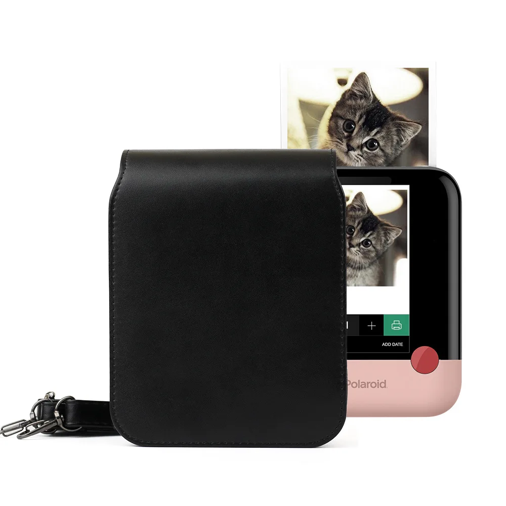 

Pop Digital Camera Bag Suitable for Polaroid Fit Bag Black PU Protective Case Trend Shoulder Bag