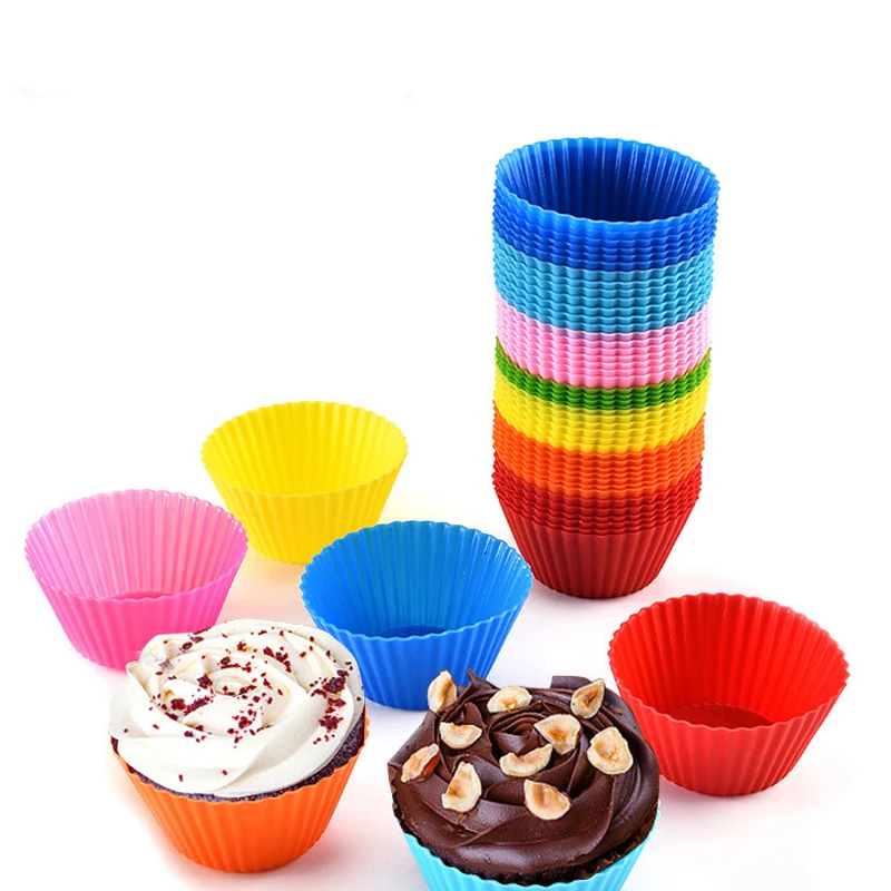 

Cake Mold Muffin Cupcake Cup Baking DIY Cake Decorating Pastry Tools Cake Templates Baking Pan Round Silicone Cupcake Mould