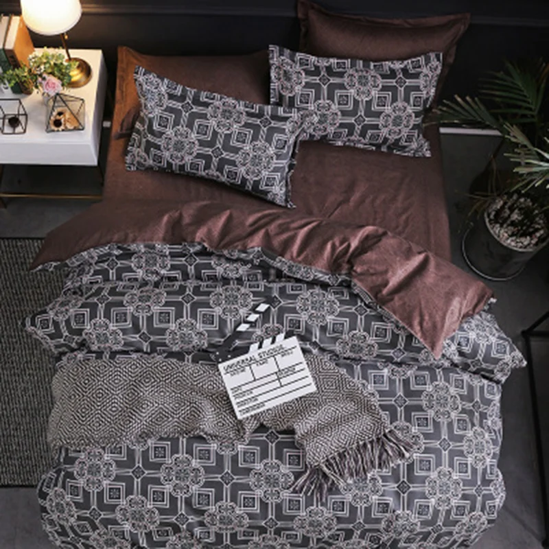 New Arrival Bedroom Classic Style Soft And Comfortable Double Sided Simple Bed Cover Quilt Cover Bedding
