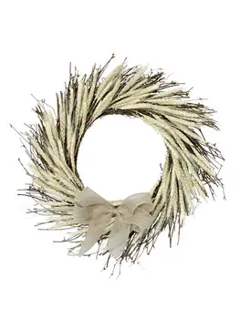 

Fall Wreath Front Door Wreath Decorative Wheat Ear Bowknot Rattan Wreath Ornament Door Hanger Decoration Home Door Coronal