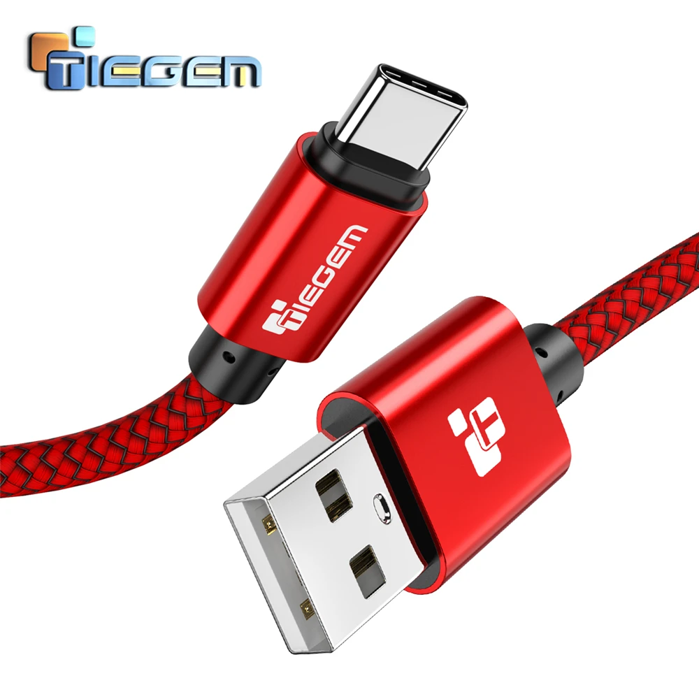 

TIEGEM USB Type C Cable for Samsung S10 S9 Fast Charging Data TYPE-C Cable for Huawei P30 P20 Mobile Phone Charger Cord USB-C