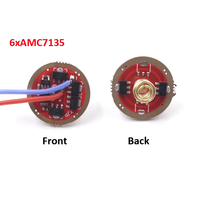 20 мм AMC7135 бесступенчатая Съемная led Драйвер для фонарик светильник части XHP50 XM-L2 U3 U2 XPL V2 V3 V5 SST20 SST40 led - Цвет: 6xAMC7135