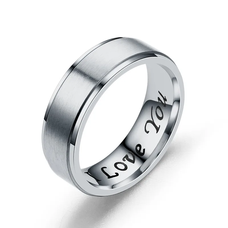 Кольцо для влюбленных из нержавеющей стали, модное кольцо с рисунком короны, Серебряное черное металлическое ювелирное изделие для женщин и мужчин, Подарок на годовщину - Цвет основного камня: 6MM  silver