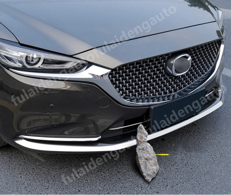 3 шт. для Mazda 6 Atenza-, новинка, нержавеющая сталь, передний бампер, накладки для губ, декоративные накладки, автомобильные аксессуары